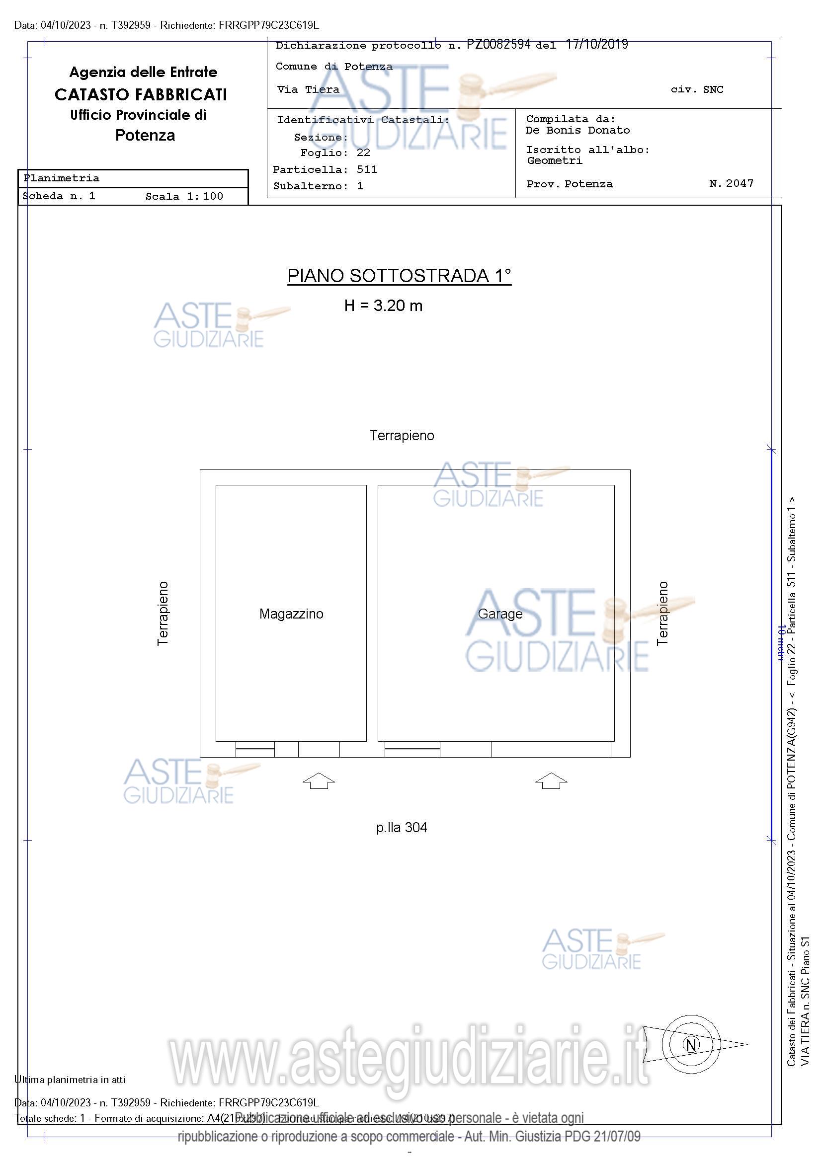 Planimetria del bene