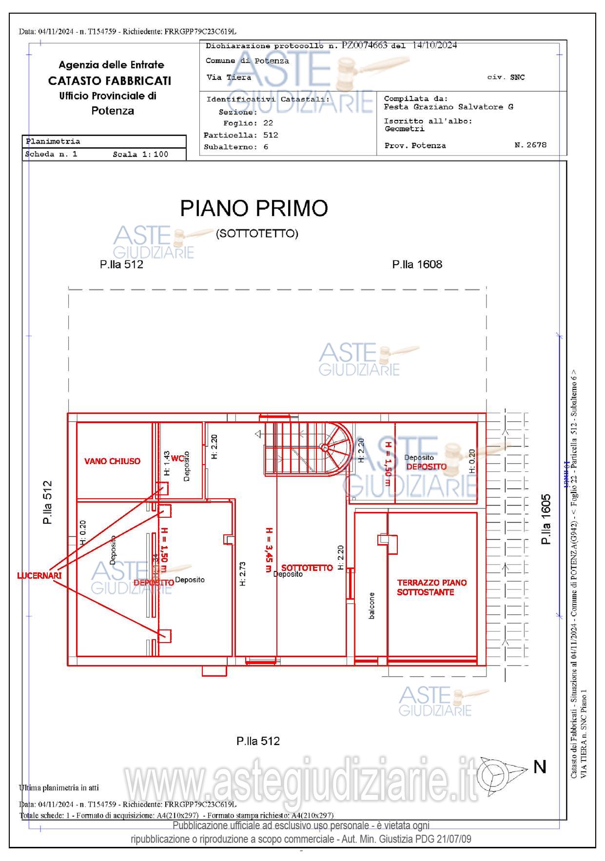 Planimetria del bene