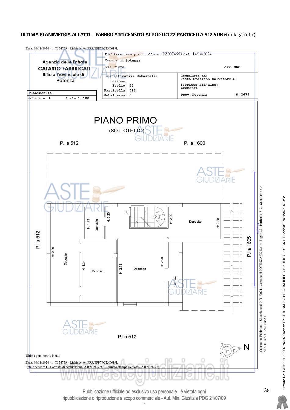 Planimetria del bene