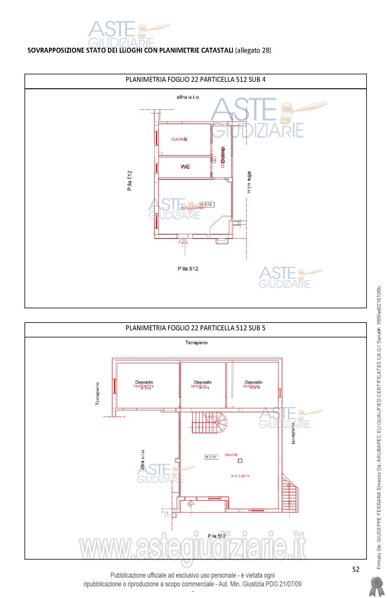 Planimetria del bene