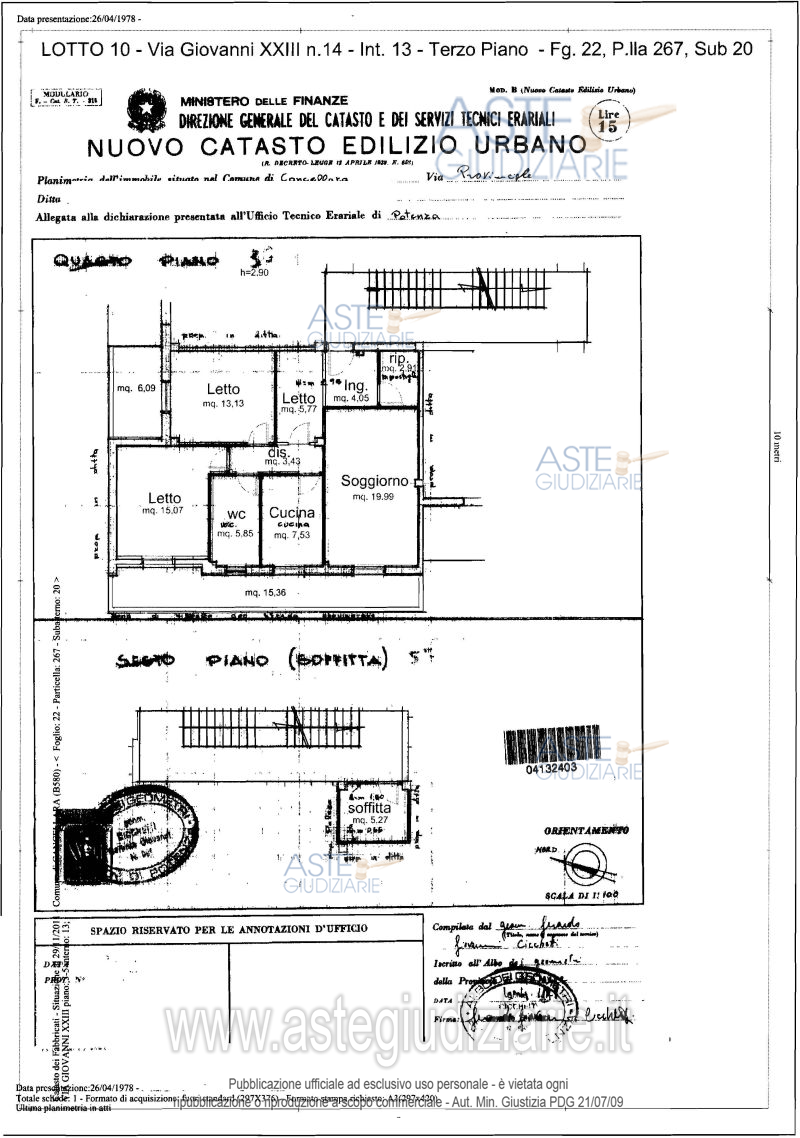 Planimetria del bene