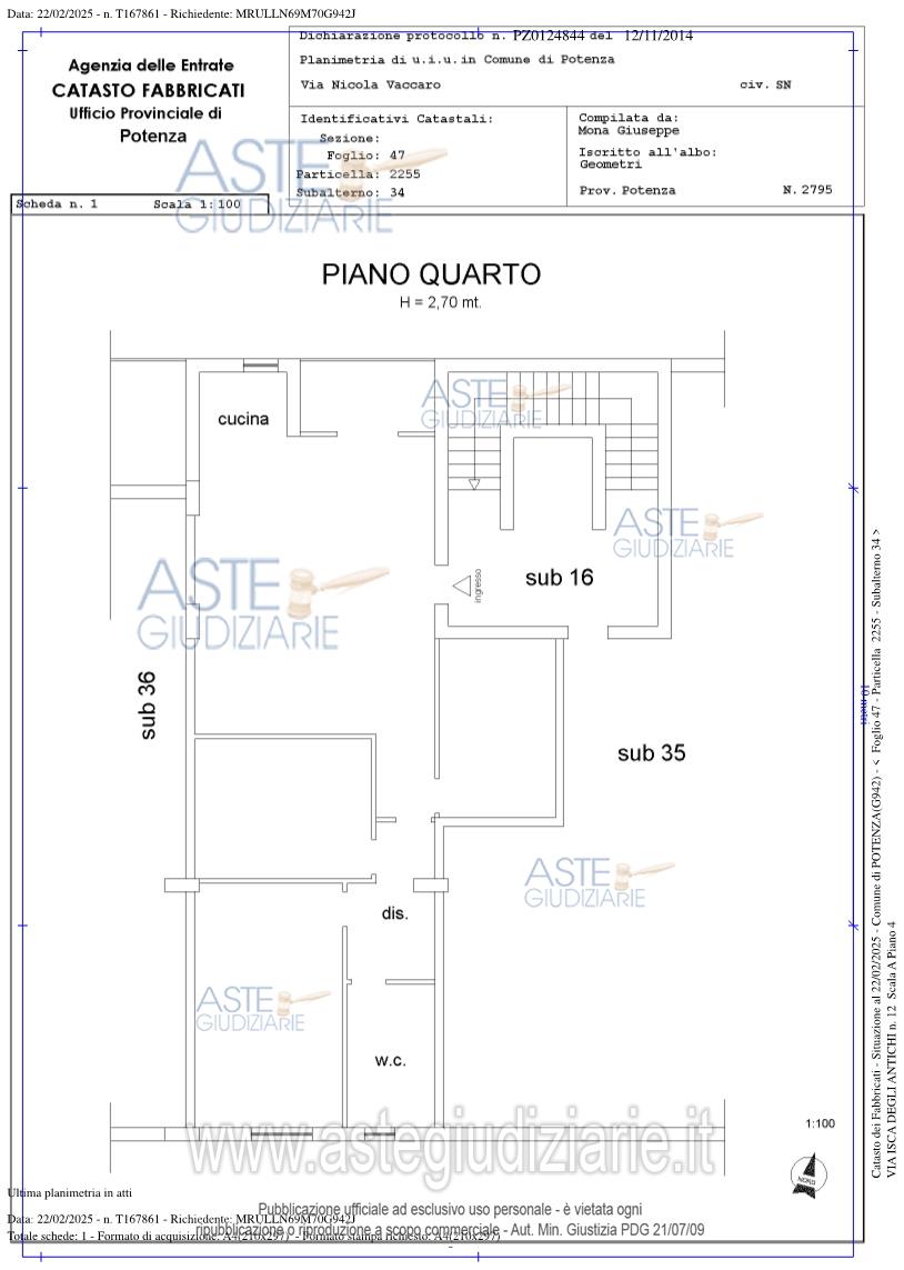 Planimetria del bene