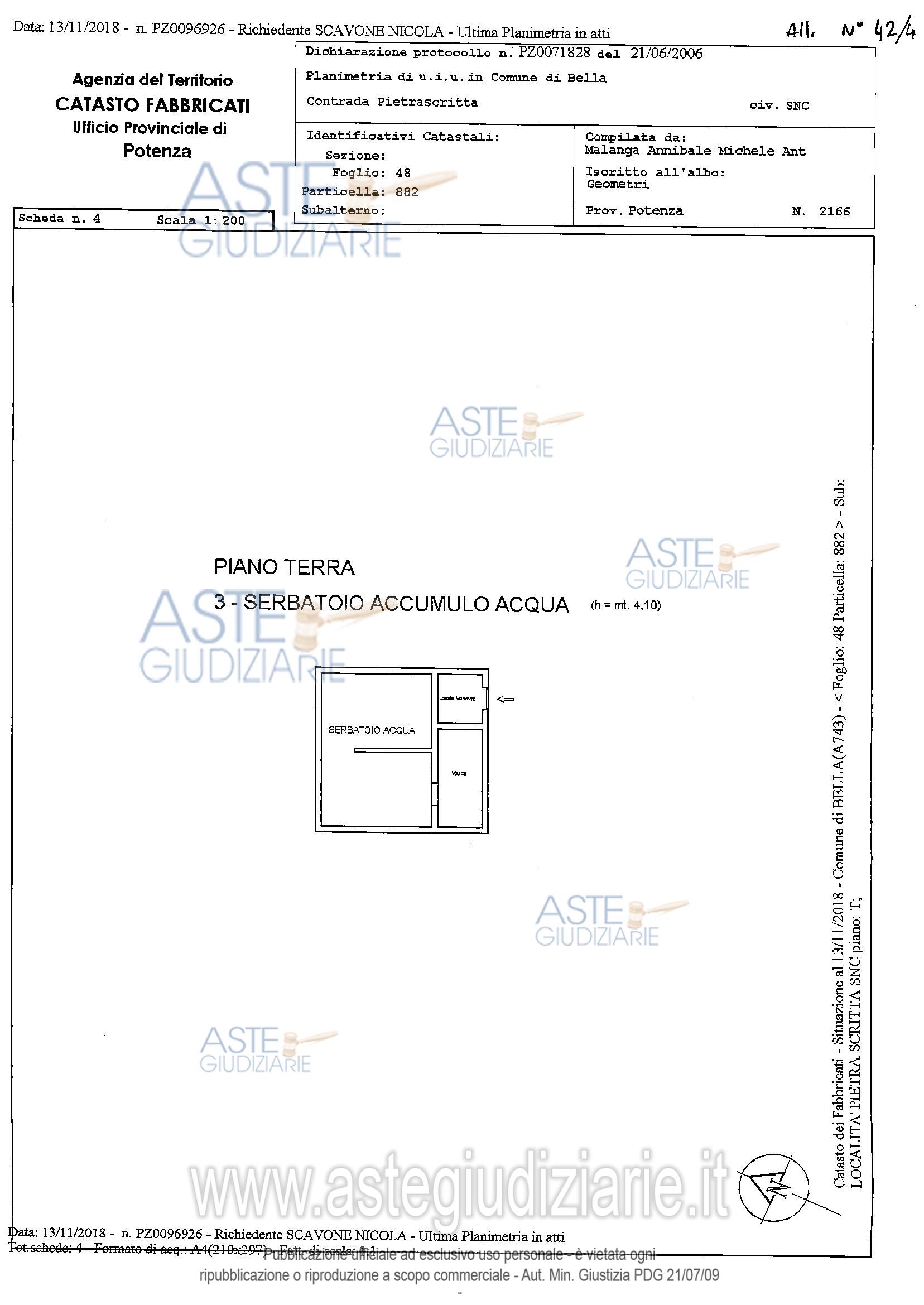 Planimetria del bene
