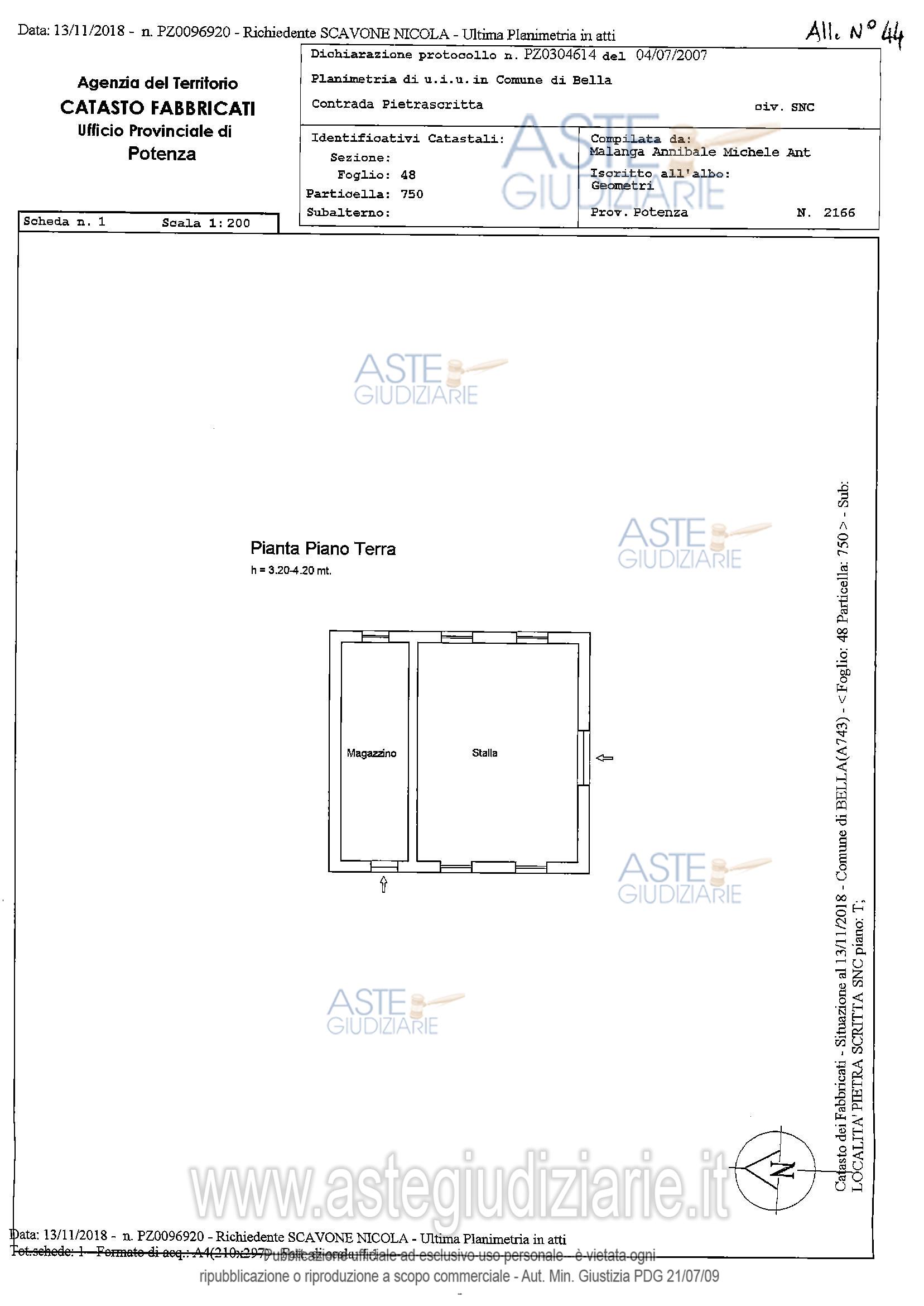 Planimetria del bene