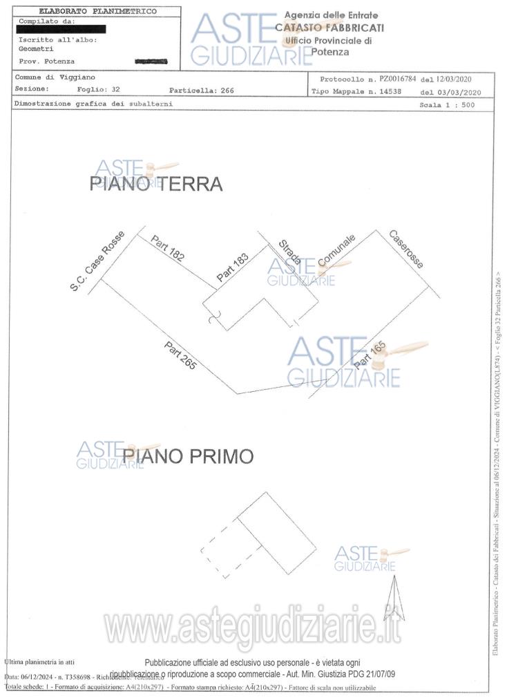 Planimetria del bene