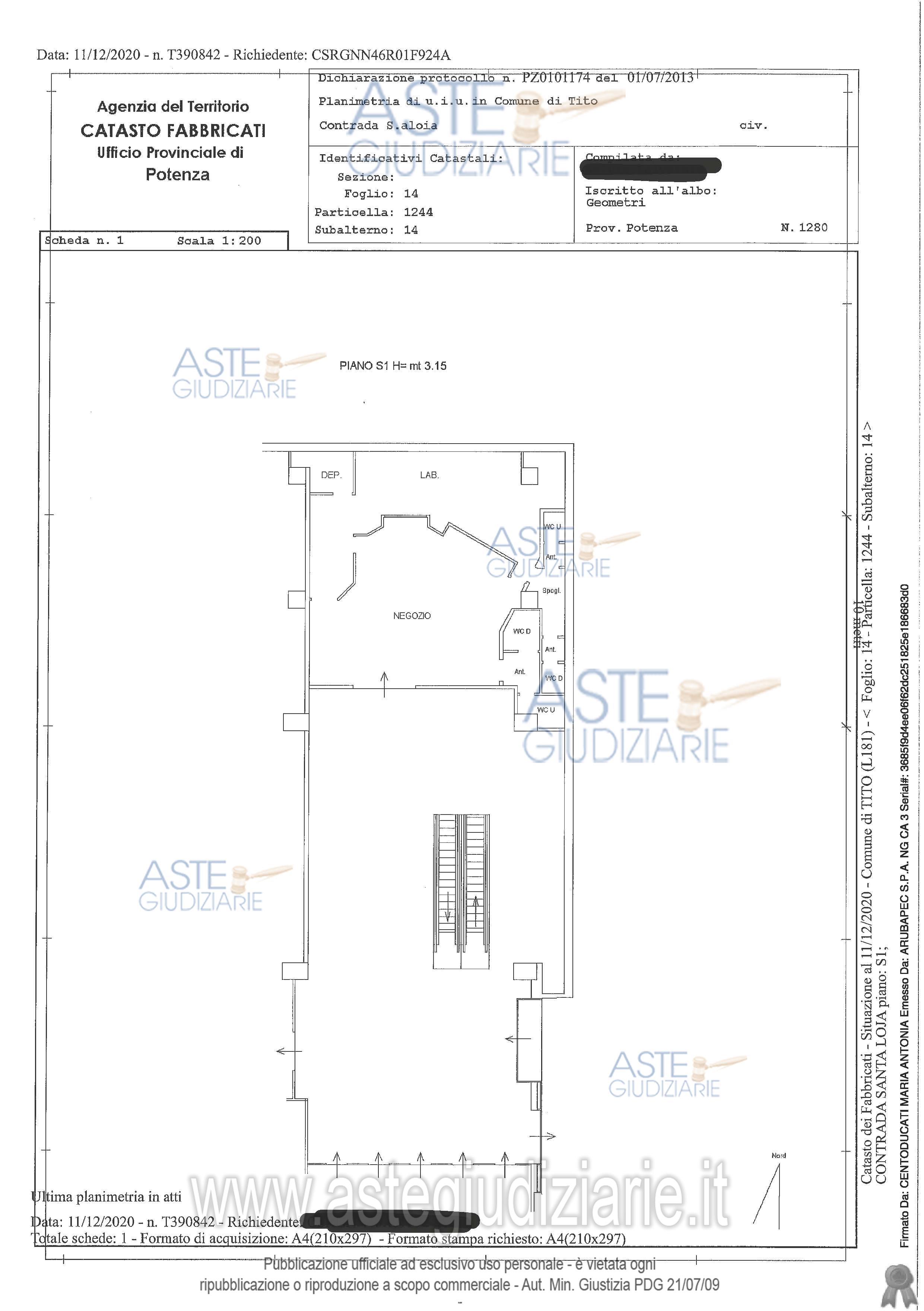 Planimetria del bene