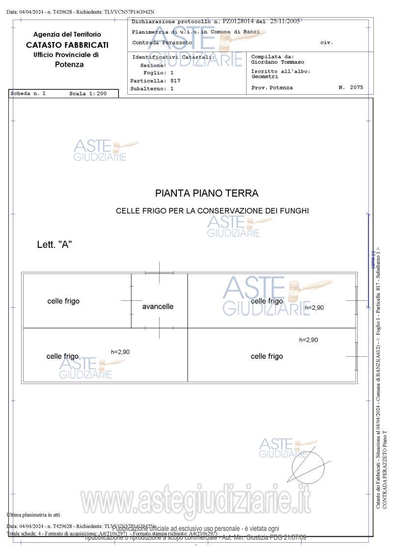 Planimetria del bene