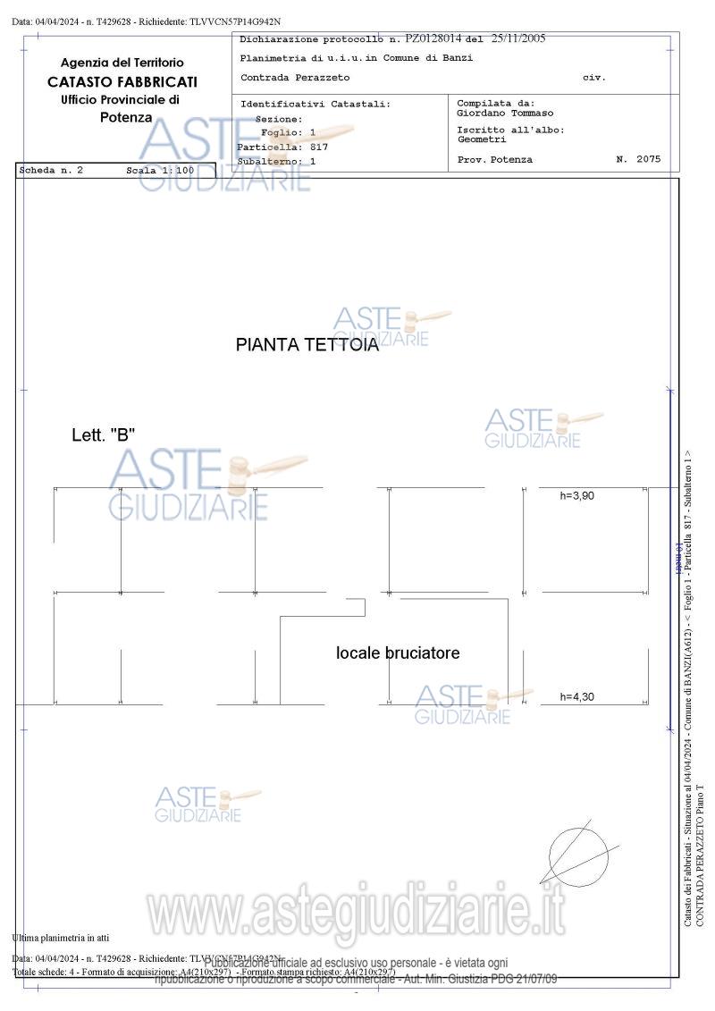 Planimetria del bene