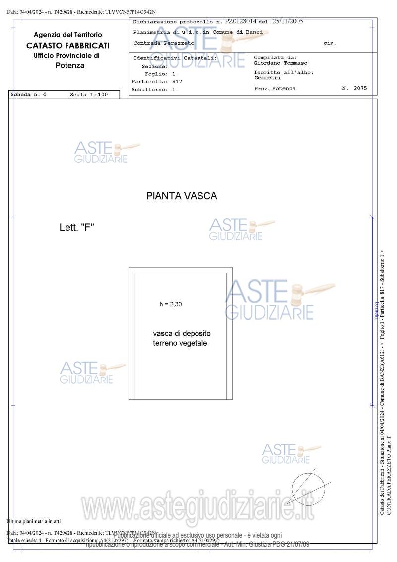 Planimetria del bene