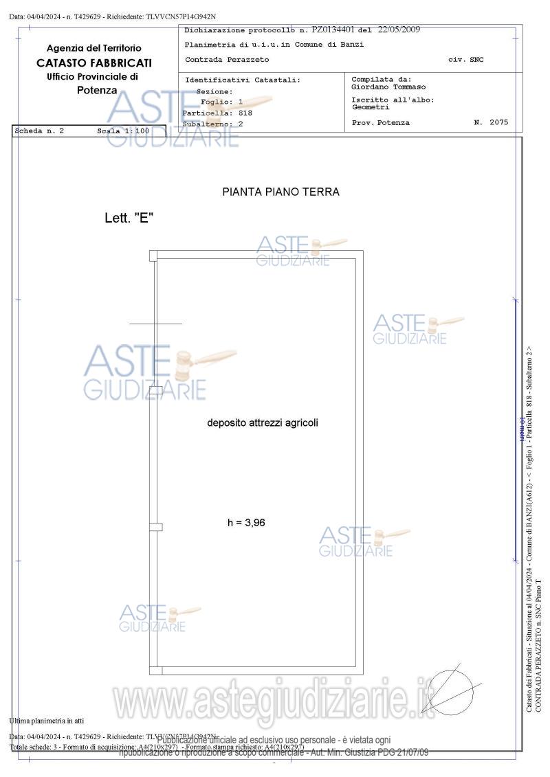 Planimetria del bene