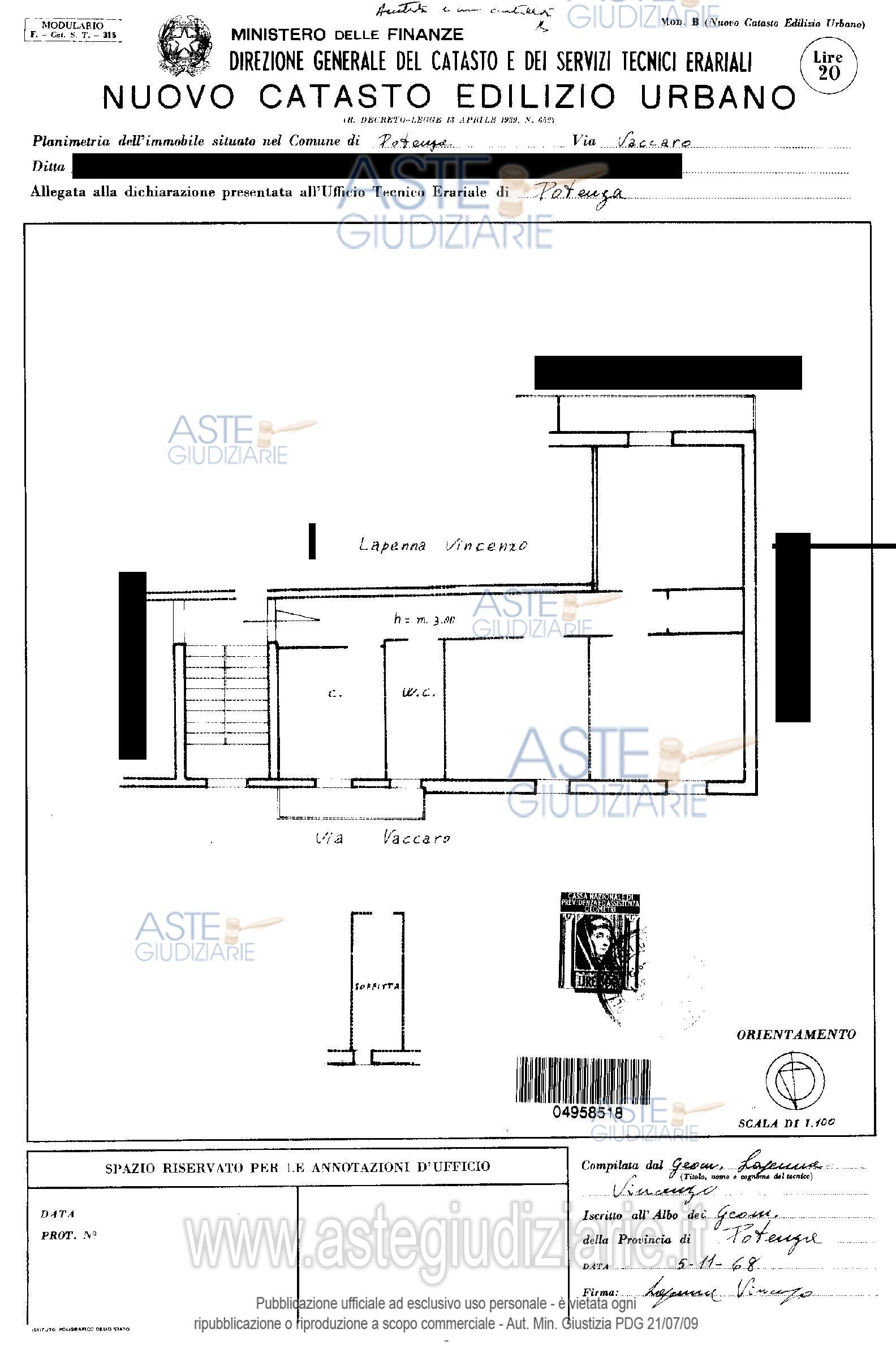 Planimetria del bene