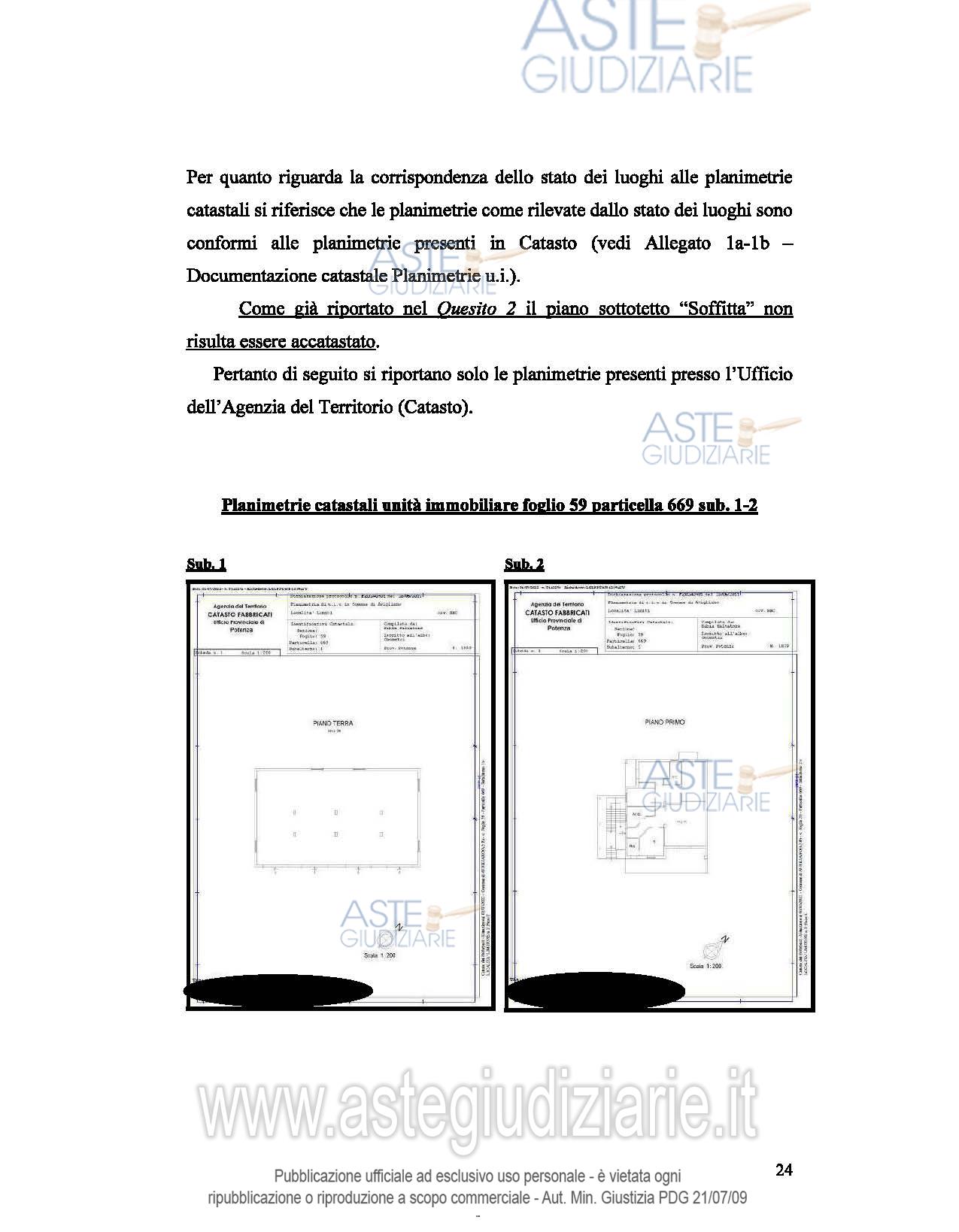 Planimetria del bene