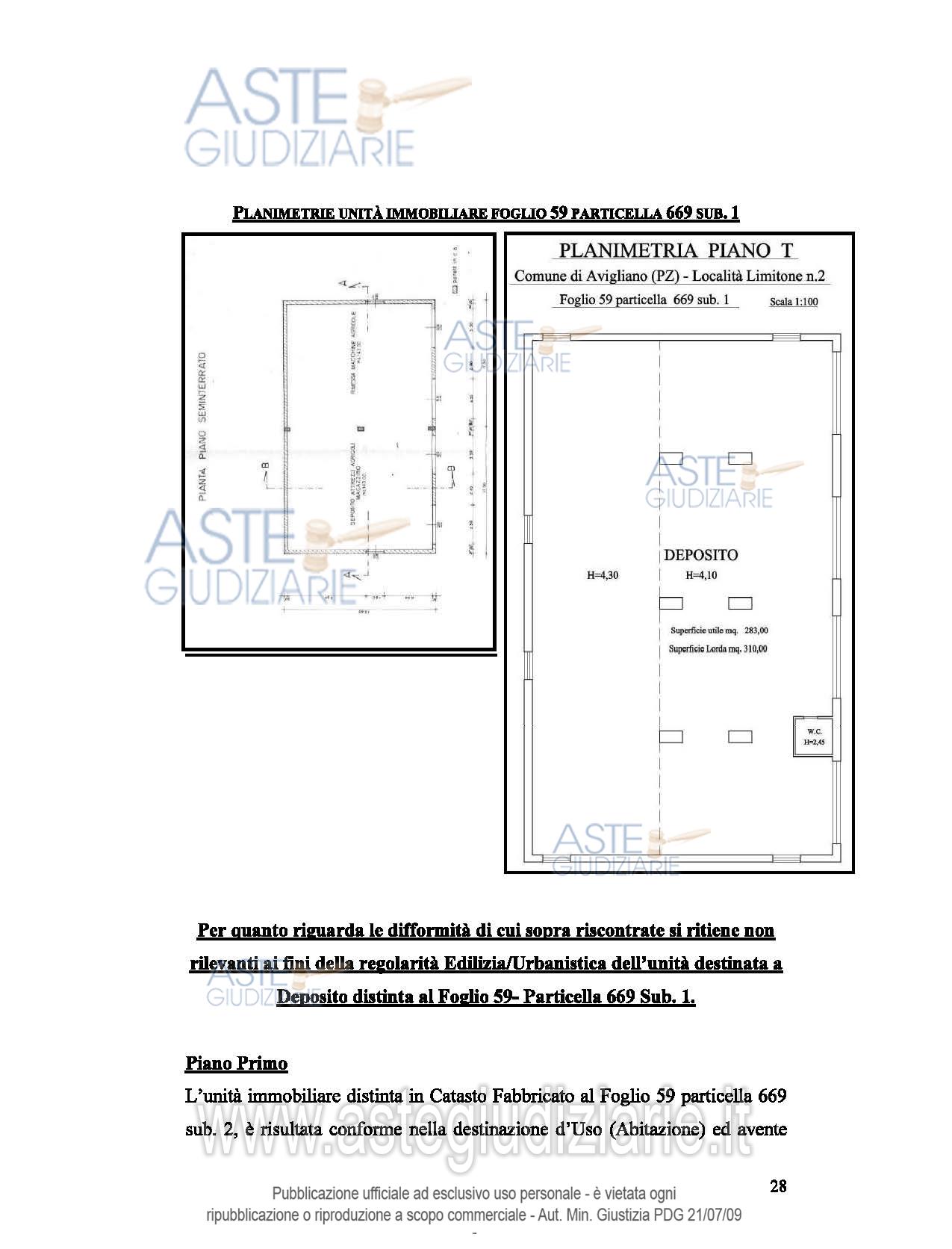 Planimetria del bene