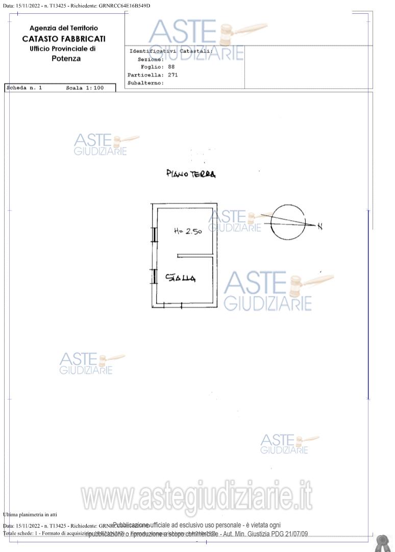 Planimetria del bene