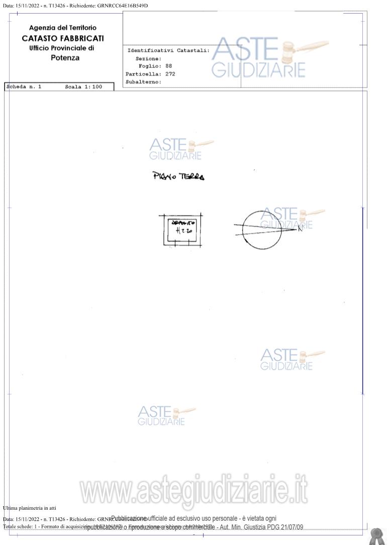 Planimetria del bene