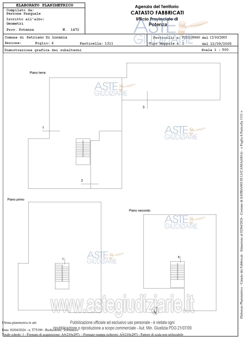 Planimetria del bene