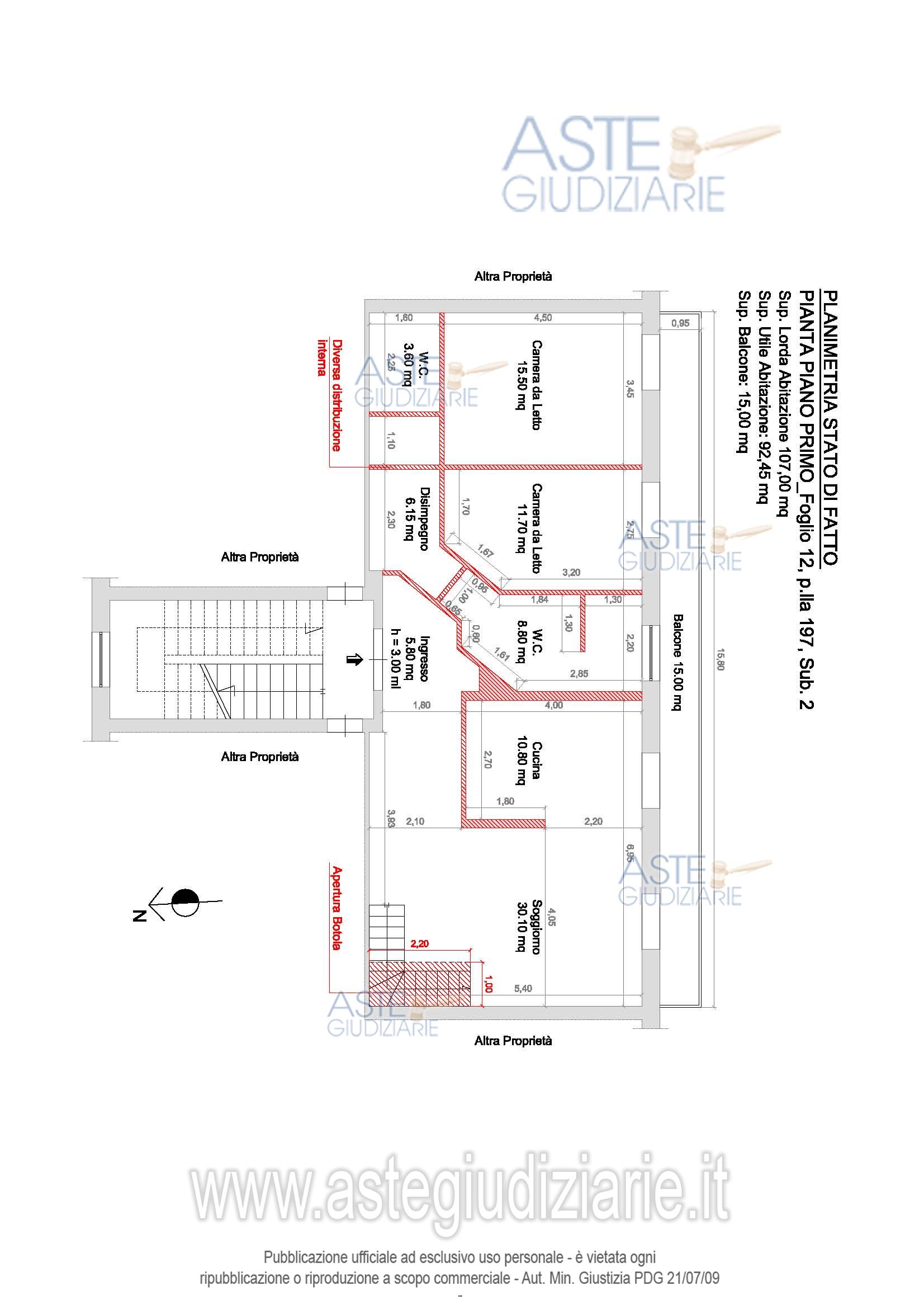 Planimetria del bene