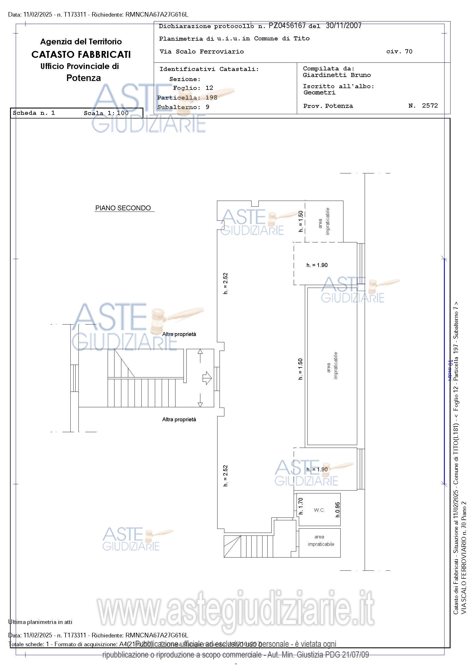 Planimetria del bene