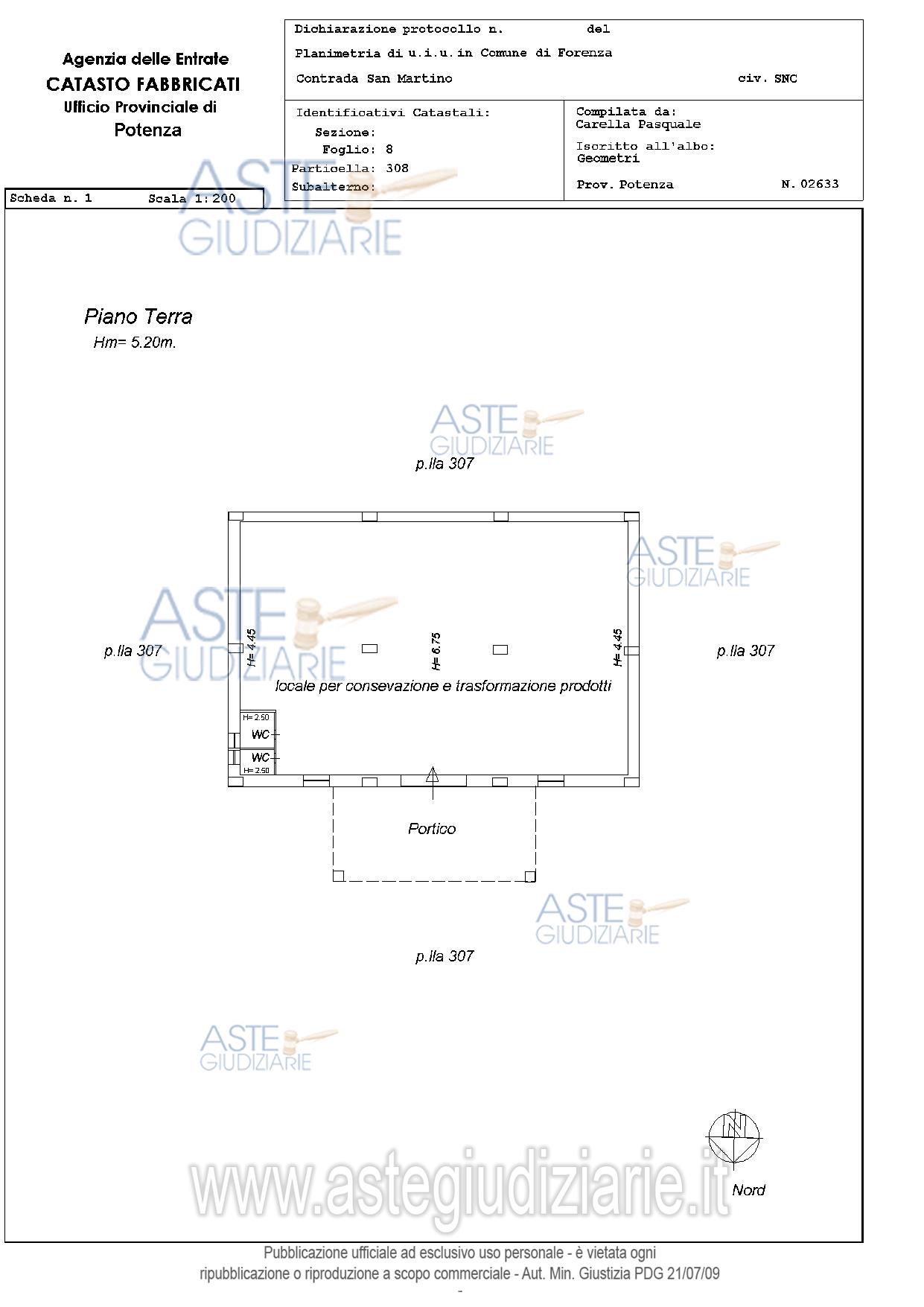 Planimetria del bene