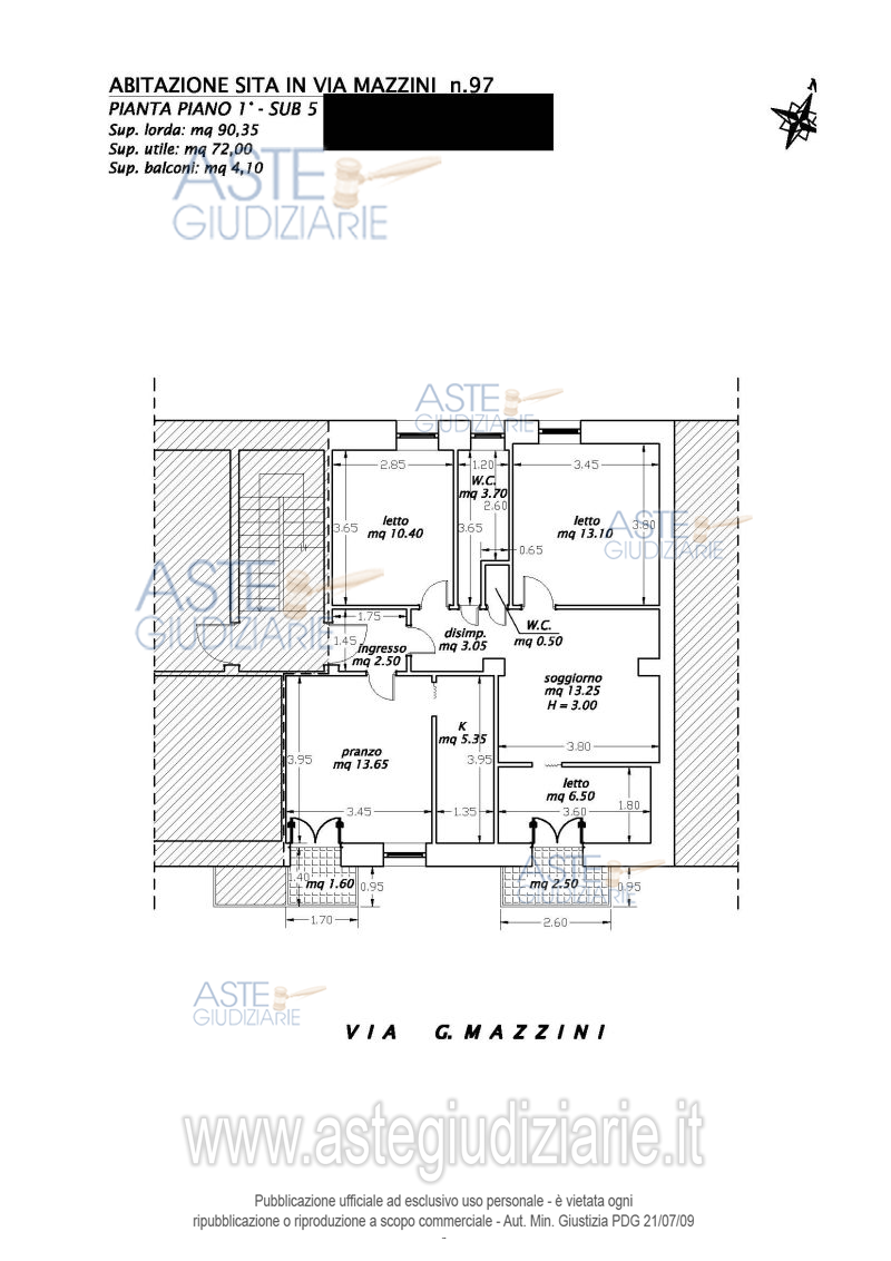 Planimetria del bene