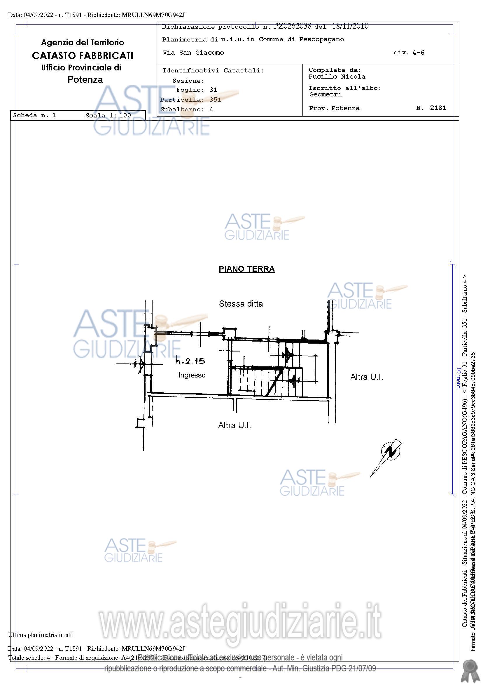 Planimetria del bene