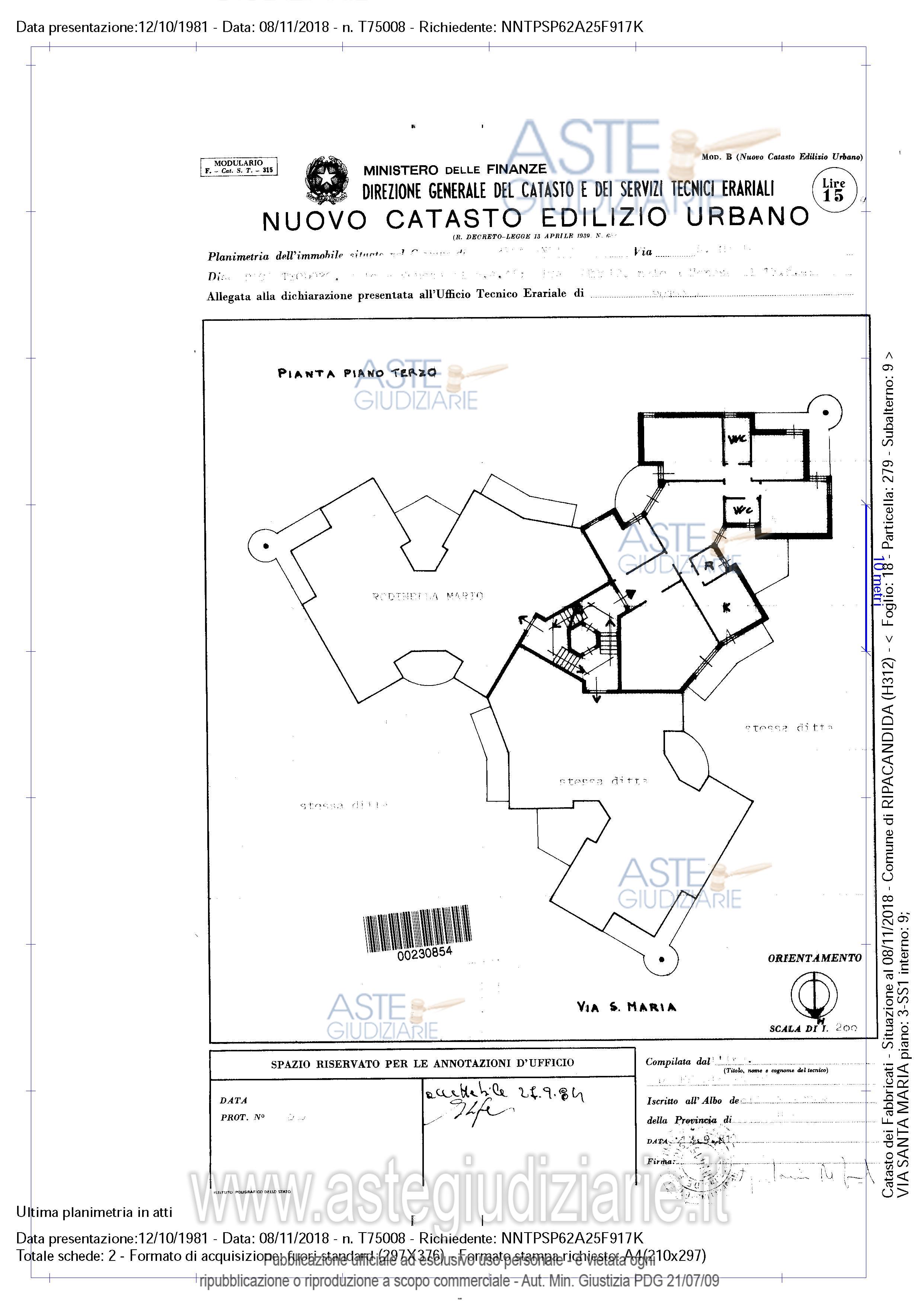 Planimetria del bene