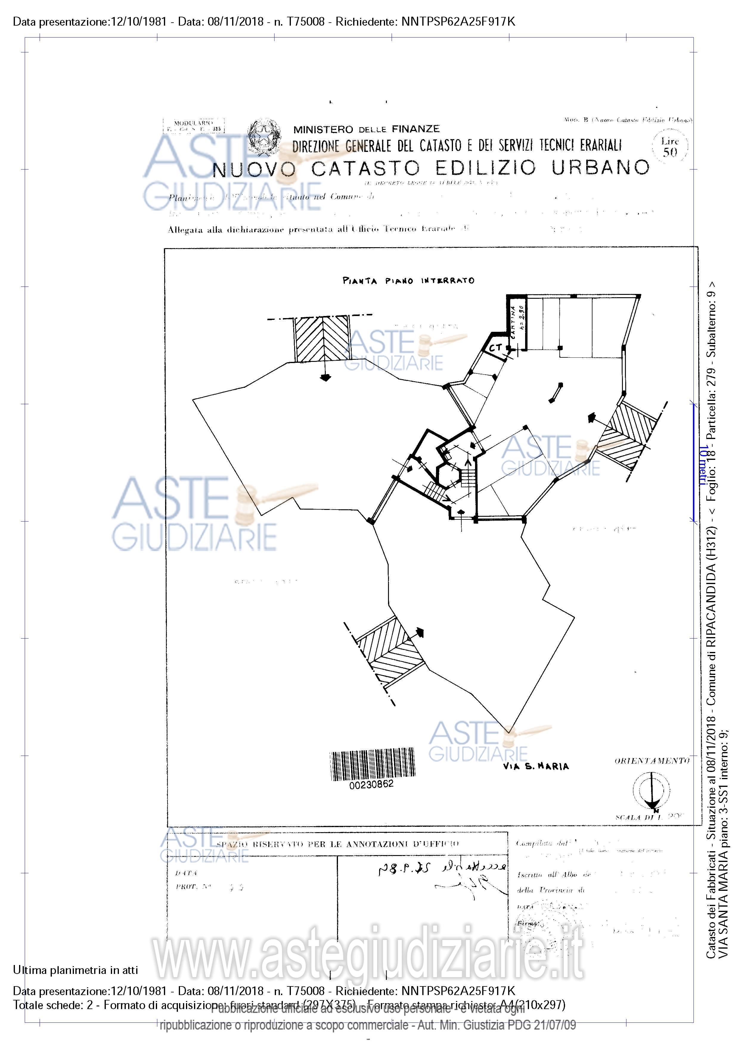 Planimetria del bene