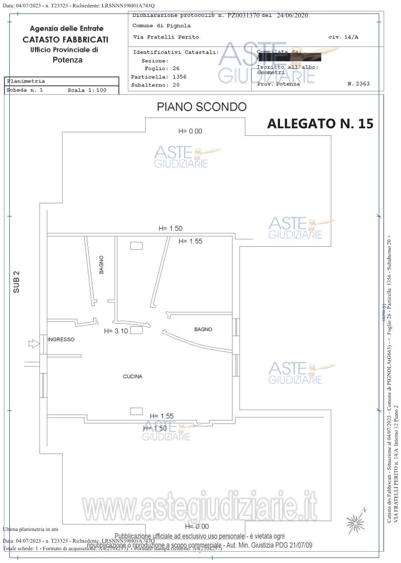 Planimetria del bene