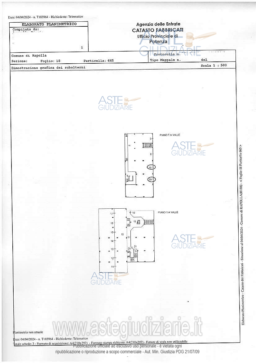 Planimetria del bene