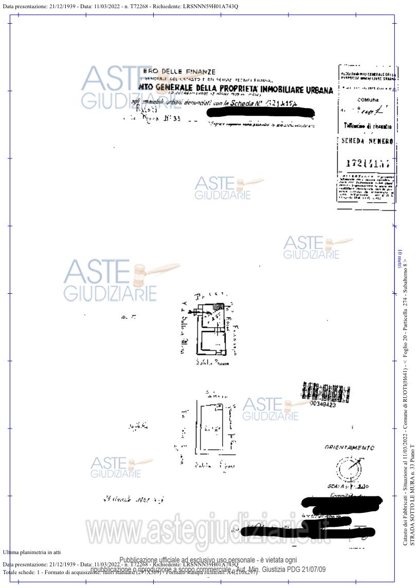 Planimetria del bene