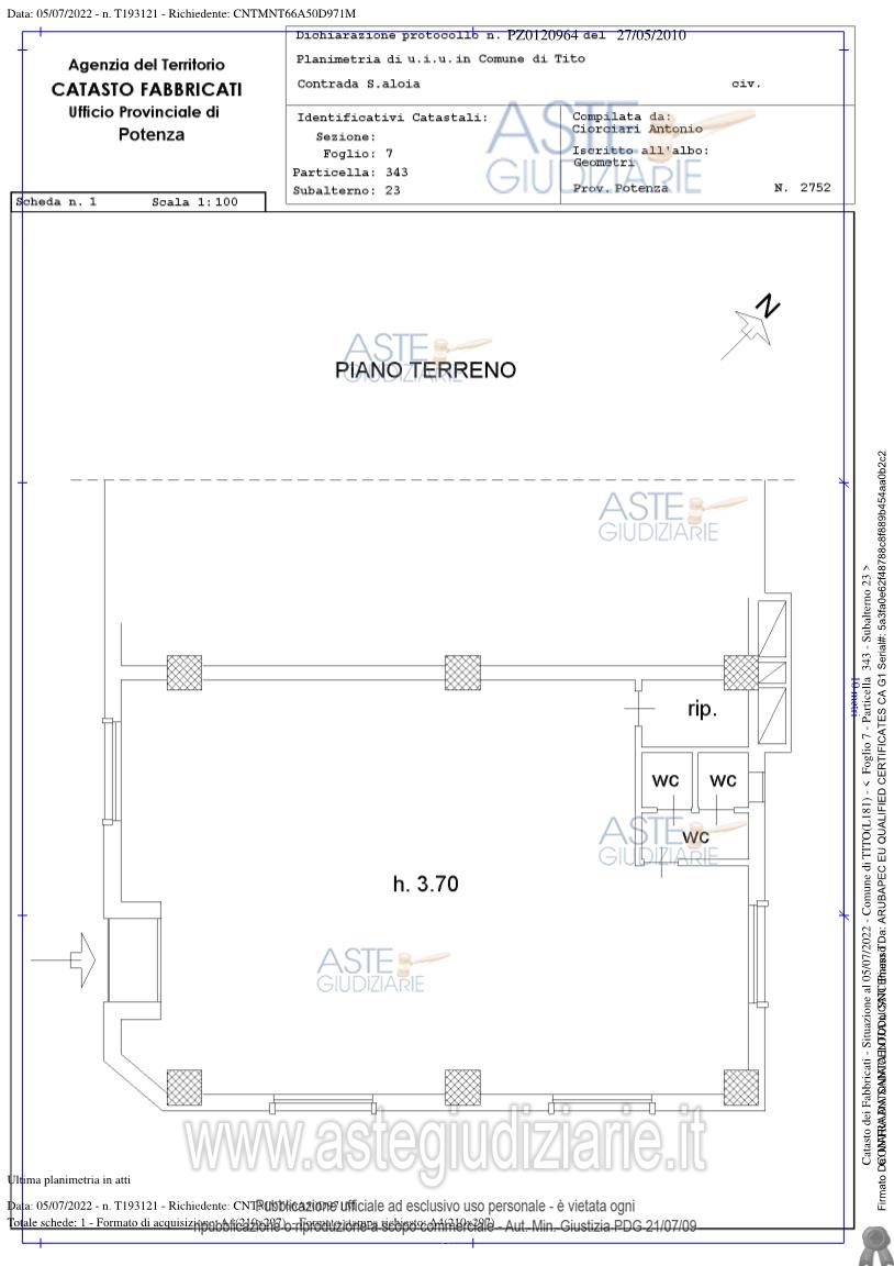 Planimetria del bene