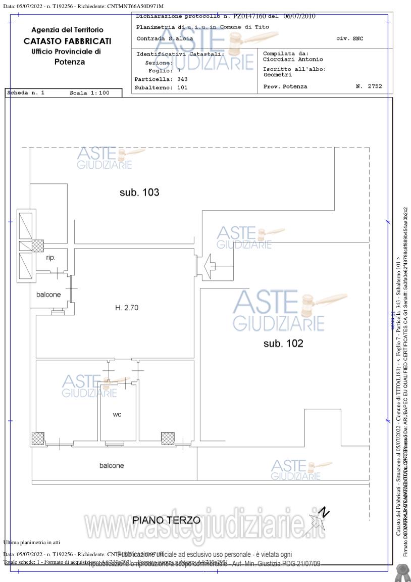 Planimetria del bene
