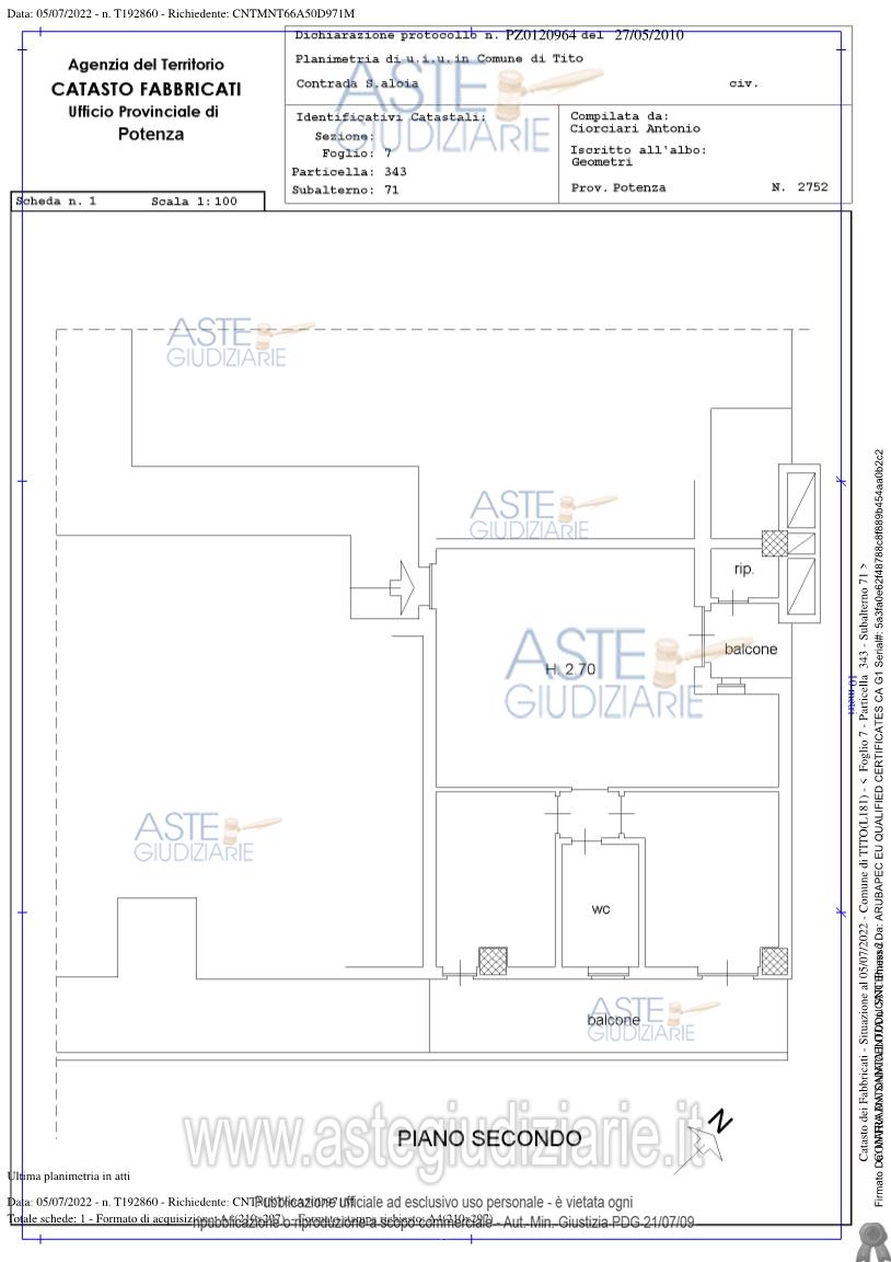 Planimetria del bene
