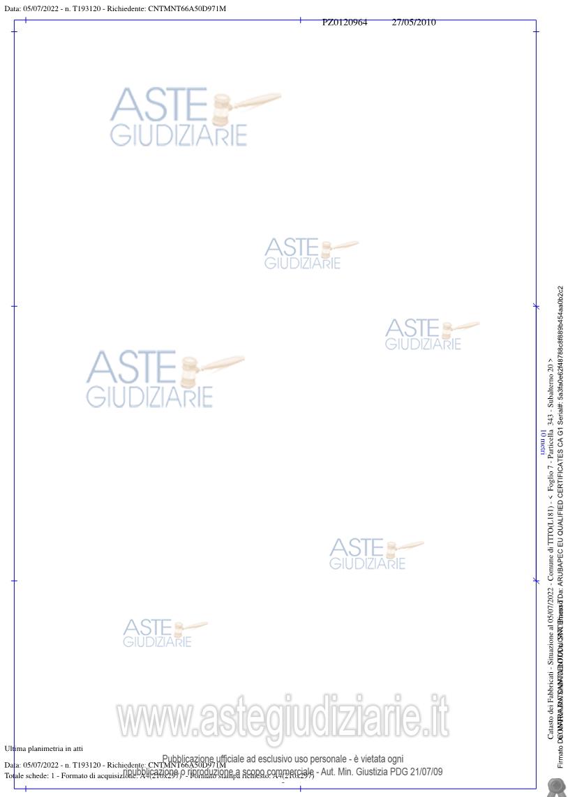 Planimetria del bene