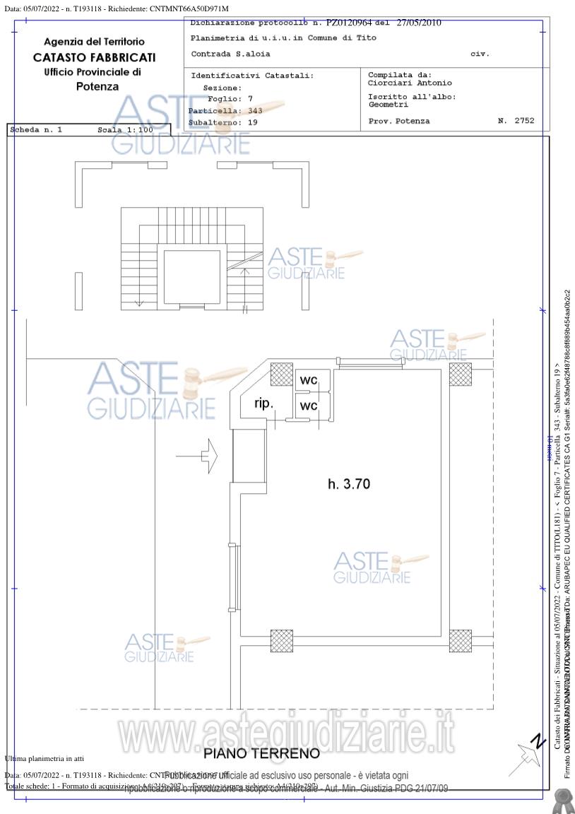 Planimetria del bene