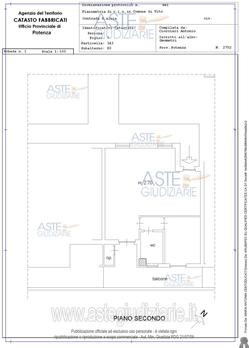 Planimetria del bene