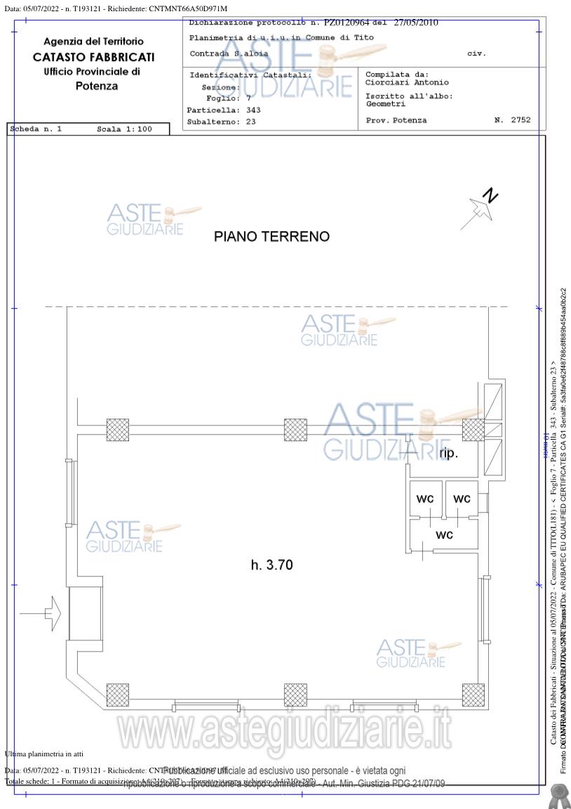 Planimetria del bene