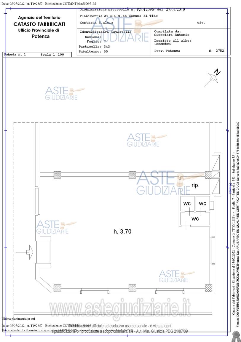Planimetria del bene