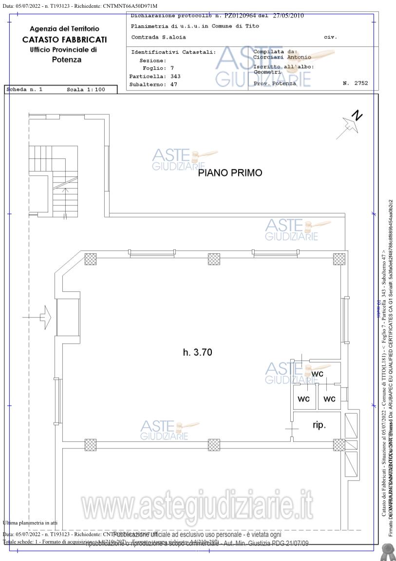 Planimetria del bene