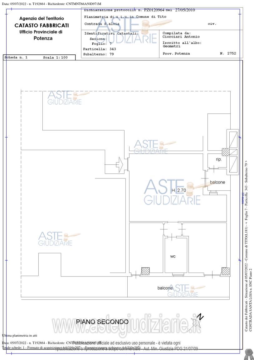 Planimetria del bene