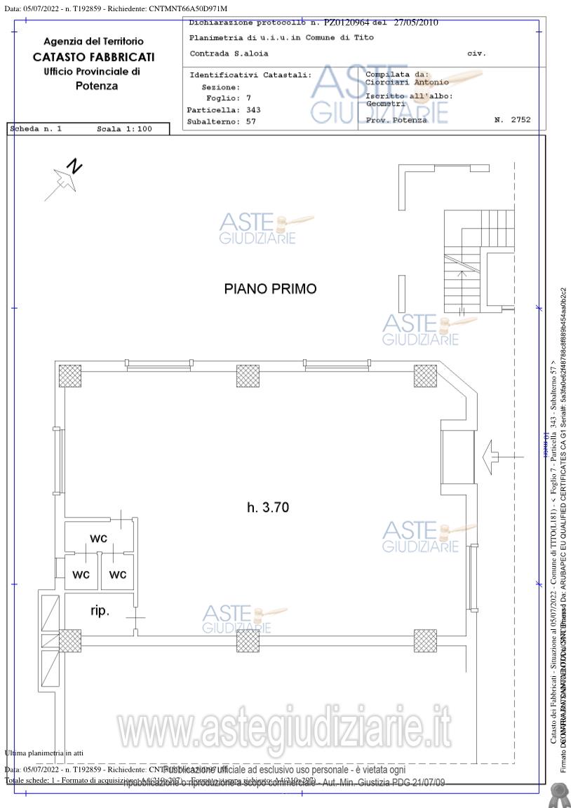 Planimetria del bene