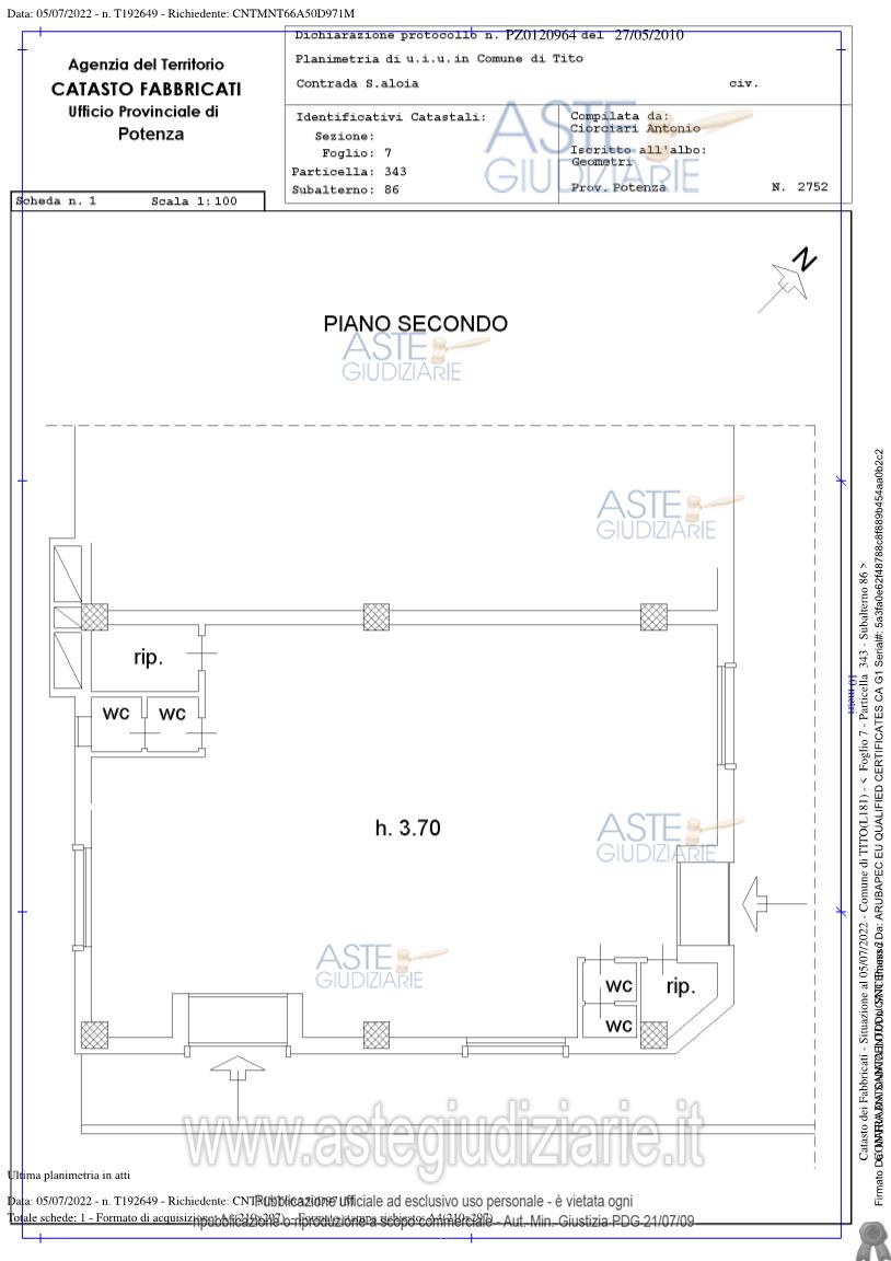 Planimetria del bene