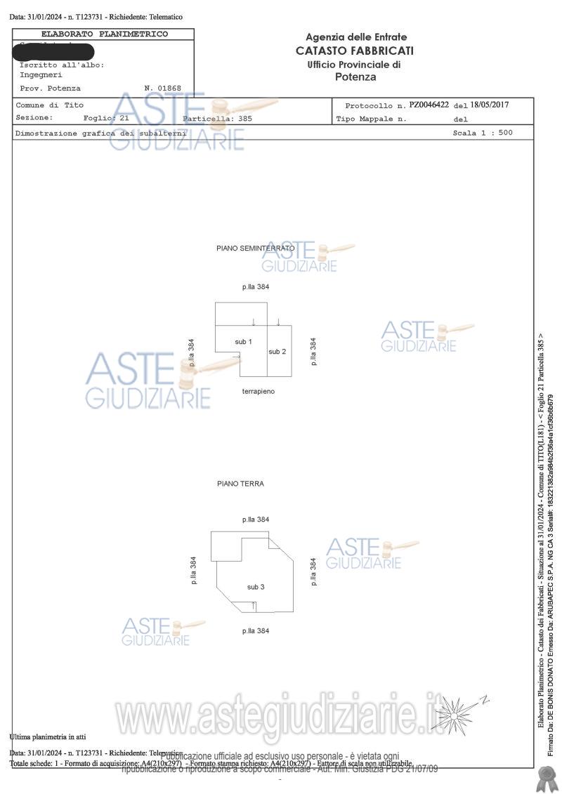 Planimetria del bene