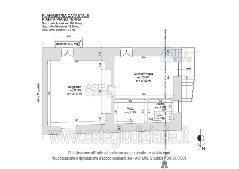 Planimetria del bene