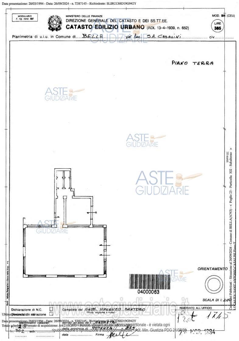 Planimetria del bene