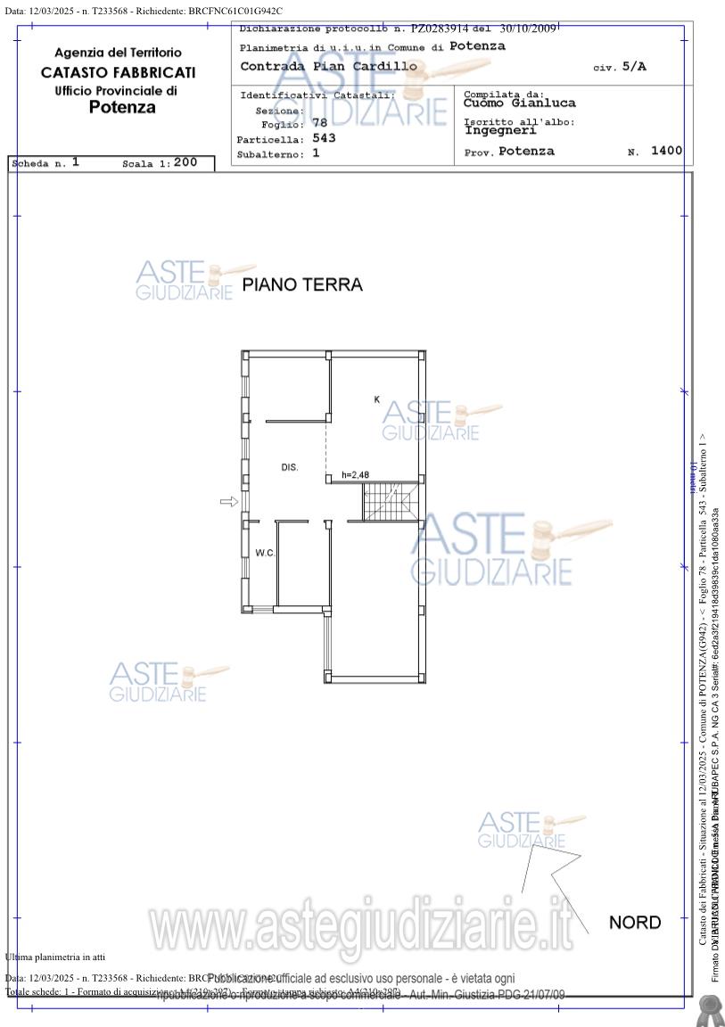 Planimetria del bene