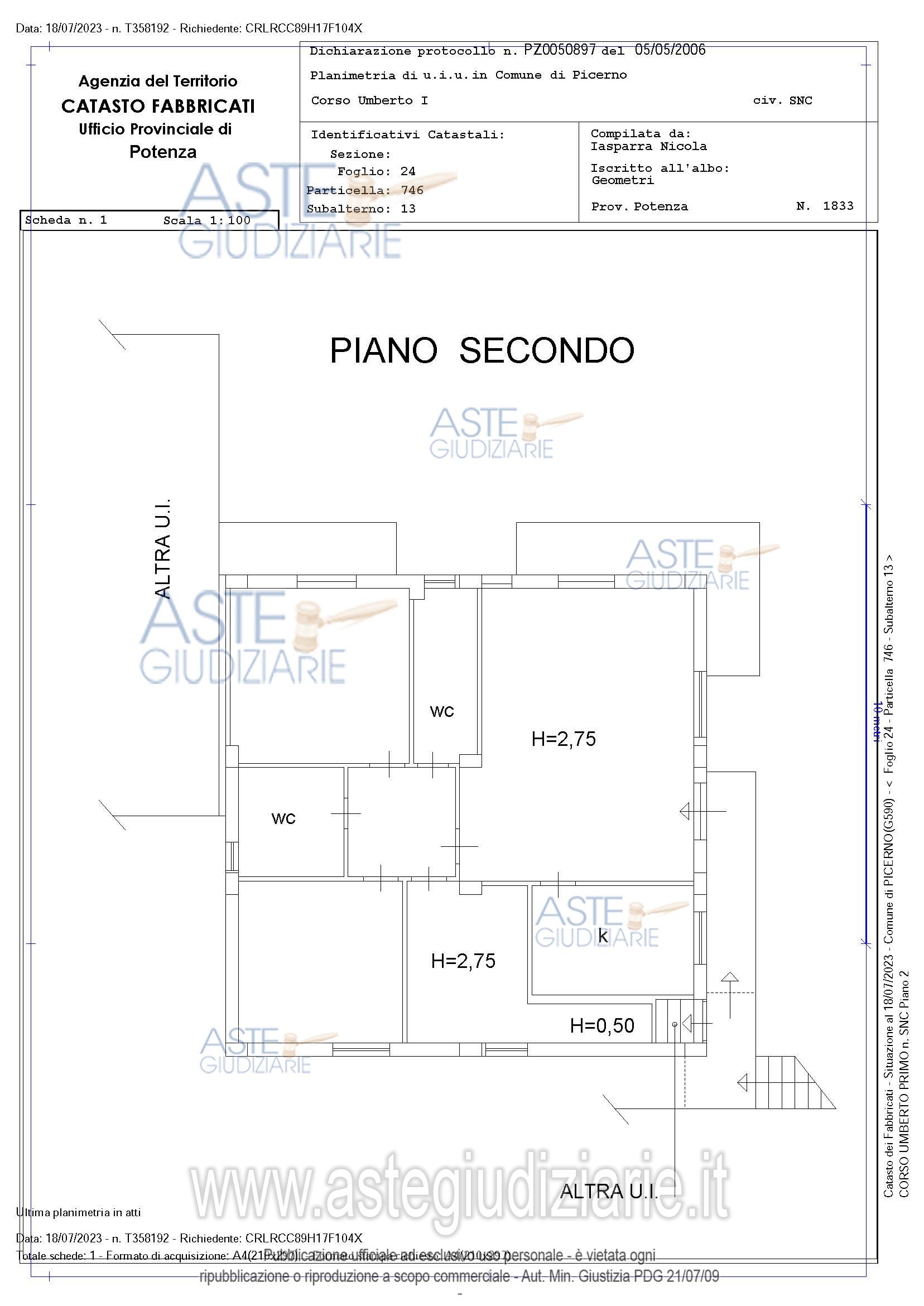 Planimetria del bene