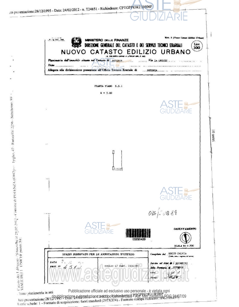 Planimetria del bene