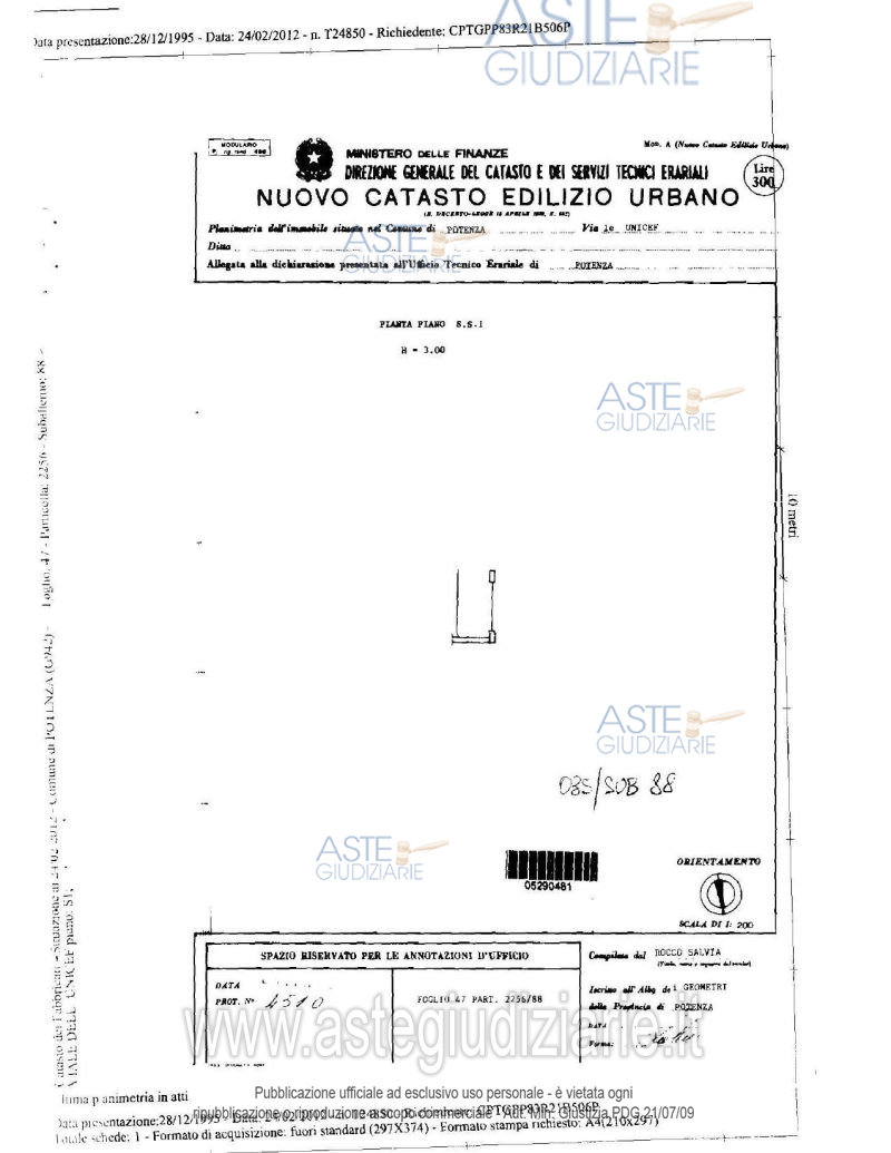 Planimetria del bene