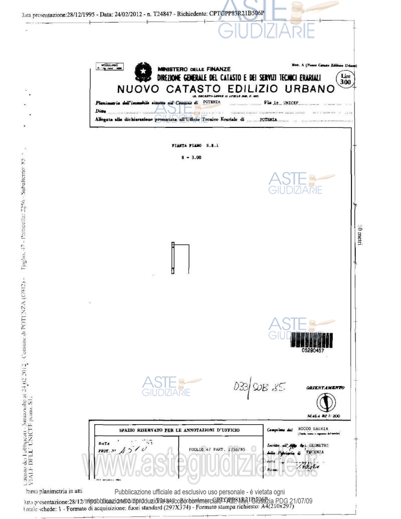 Planimetria del bene